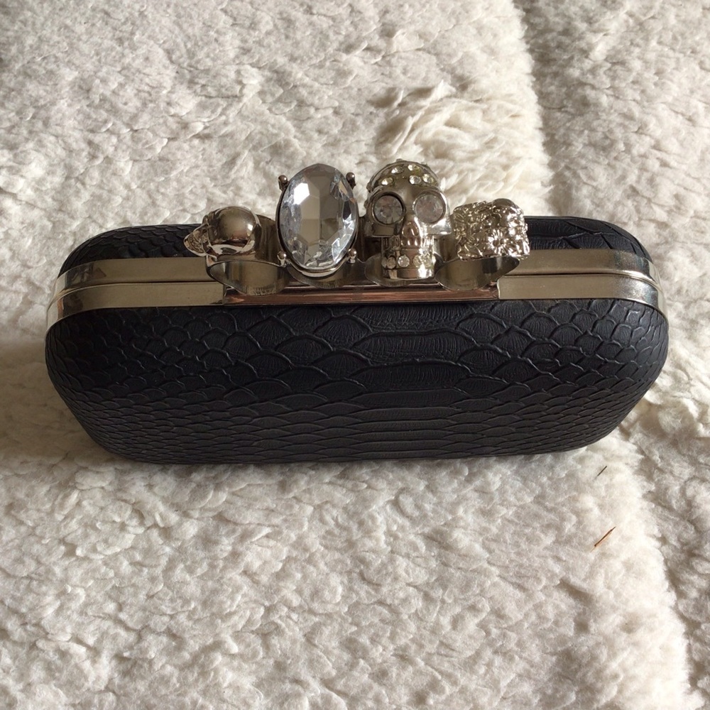 Skull Nuckle Halloween Clutch or Shoulder Handbag
